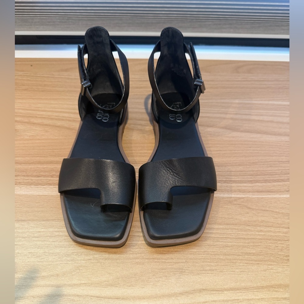 Franco Sarto Tan Square-Toe Sandals